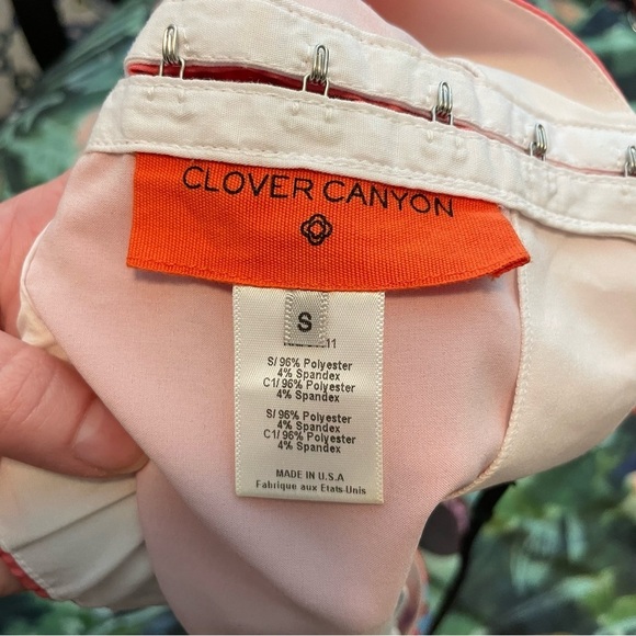 Clover Canyon Multicolor Print Crop Top Floral Leaves Size Small - Picture 8 of 10